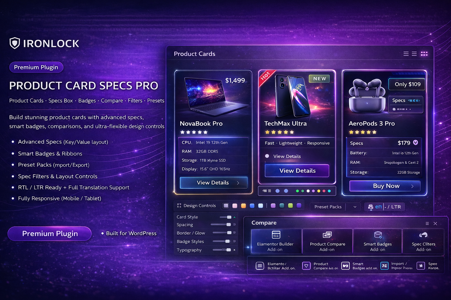 Product Card Specs Pro